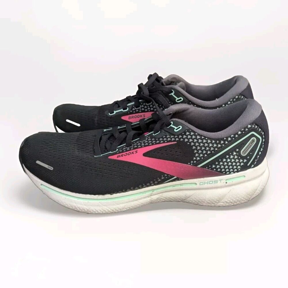 Brooks Ghost 14 Running Shoes 1203561B013 Women’s Size 10.5 B Black/Pink/Yucca